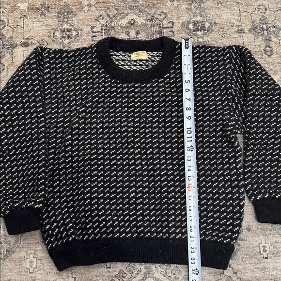 Vintage ll bean Men's dark gray and White Sweater made in Norway wool blend - Picture 3 of 6